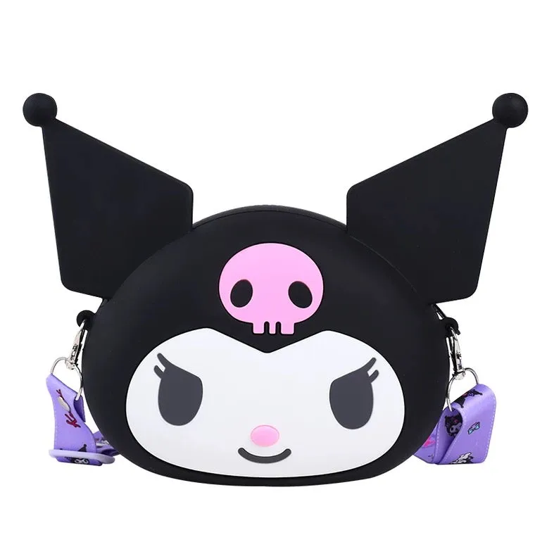 Japan Sanrio Silicone Big Head Shoulder Bag | Hello Kitty My Melody Kuromi Cinnamoroll -  Kawaii Bag Birthday Girlfriend Children Gift