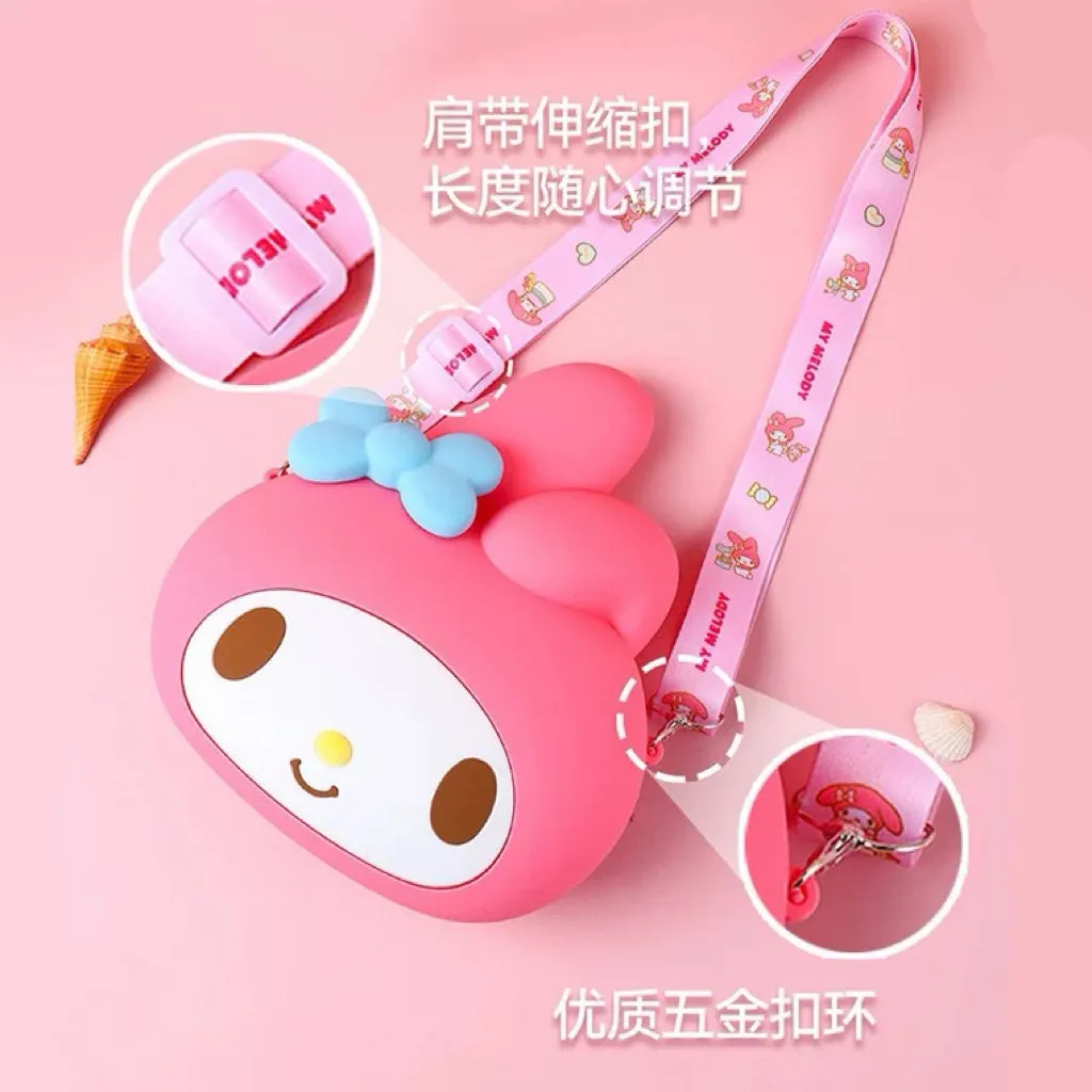 Japan Sanrio Silicone Big Head Shoulder Bag | Hello Kitty My Melody Kuromi Cinnamoroll -  Kawaii Bag Birthday Girlfriend Children Gift