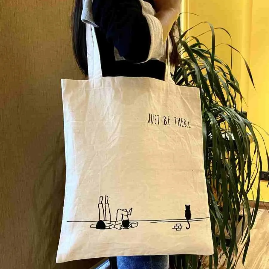 Just Be There - 100% Cotton Canvas Tote Bag