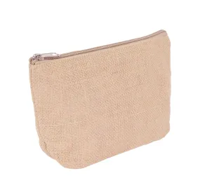 Jute Cosmetic Zipper Bag Plain