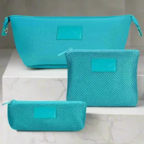 Kat Myhr Neoprene Toiletry Bag Set - Turquoise