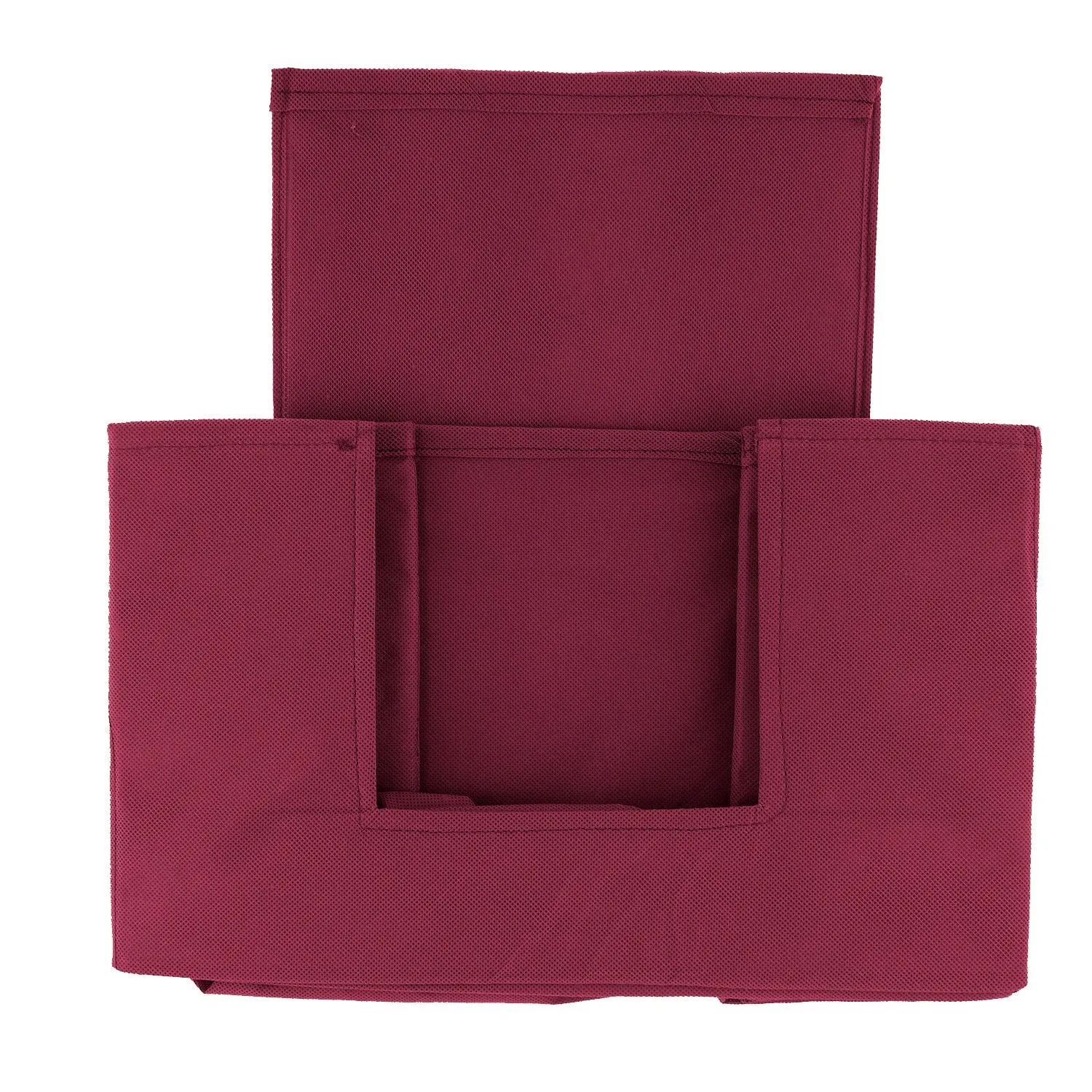 Kuber Industries 3 Pieces Large Capacity Space Saver Closet, Stackable and Foldable Saree, Clothes Storage Bag, Non-Woven Rectangle Cloth Saree Stacker Wardrobe Organizer (Maroon) CTKTC134580