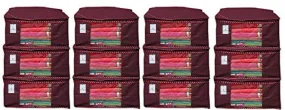 Kuber Industries Clothes Organizer For Wardrobe (Pack of 12) - Storage Organizer For Saree | Shirts | Salwaar Suit | Lehenga - Dress Organizer For Wardrobe - Saree Covers With Zip (Maroon)