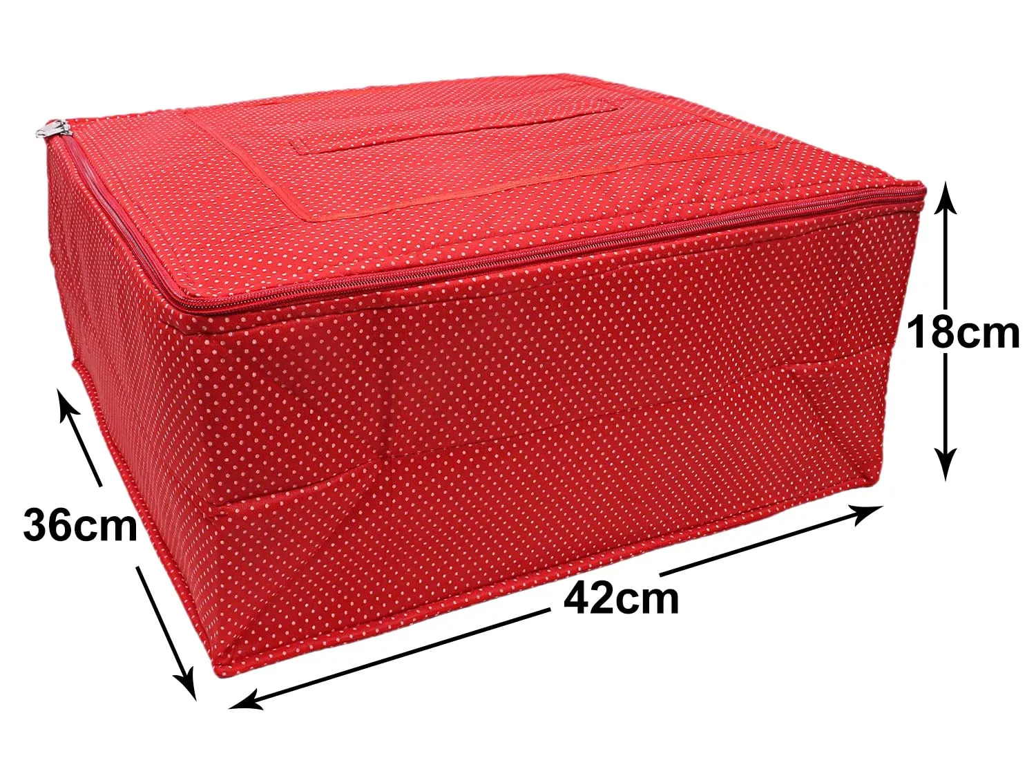 Kuber Industries Multiuses Dot Print Polyester Saree Covers/Clothes Storage Bag/Wardrobe Organizer (Red)