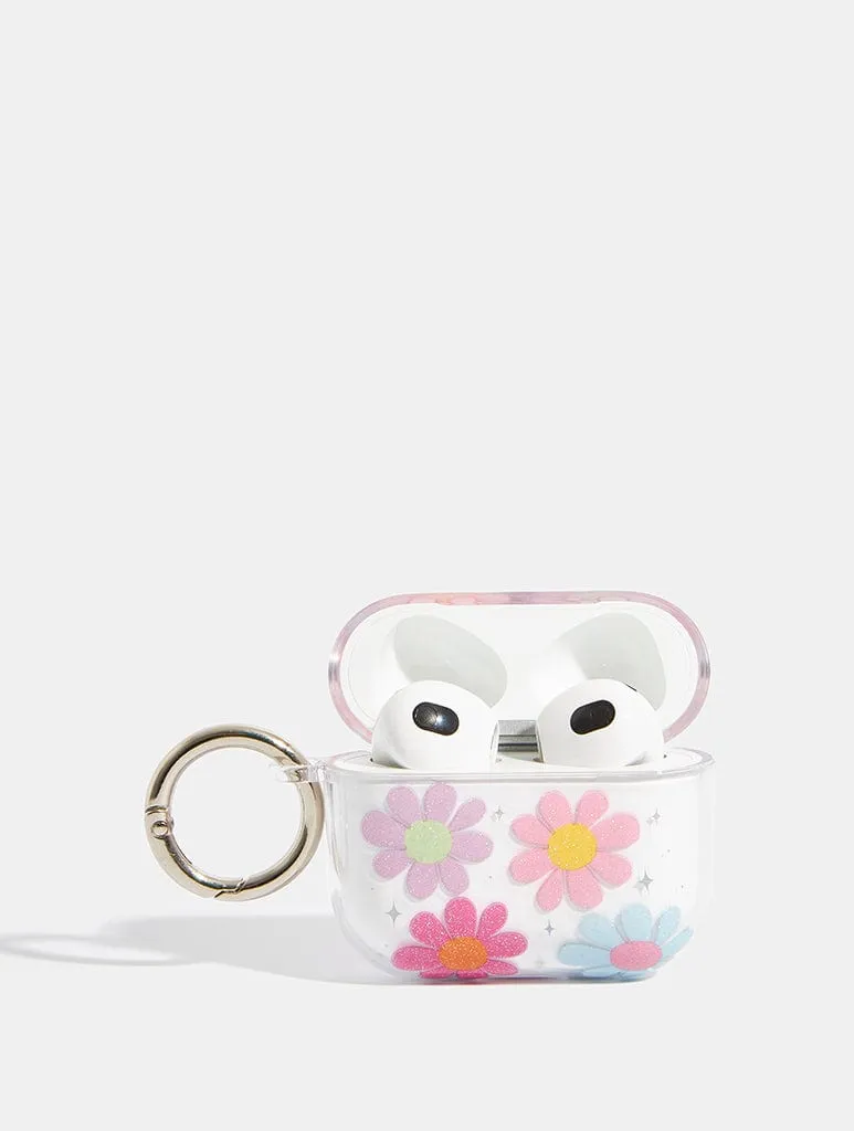 Large Glitter Floral AirPods Case