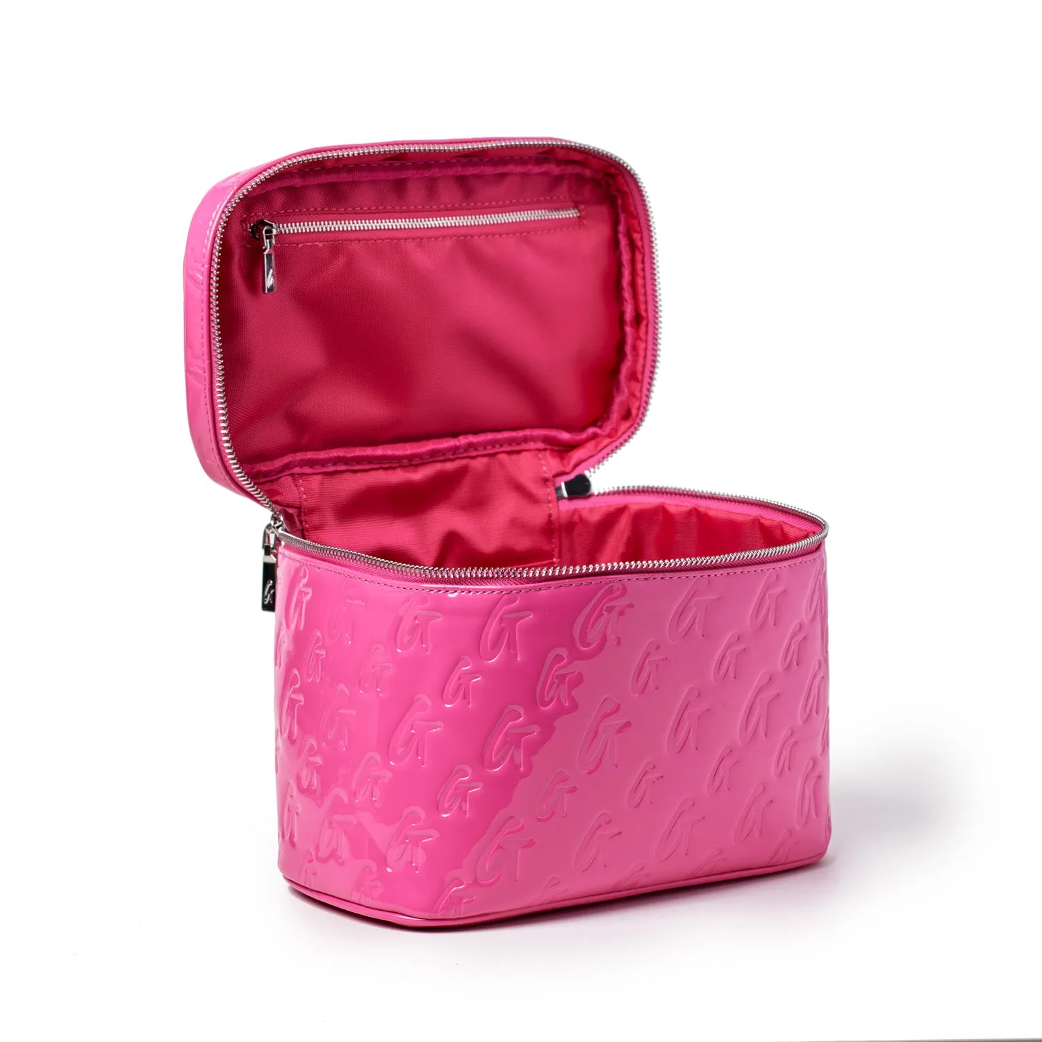 LARGE MONOGRAM TOILETRY BAG - MIRROR HOT PINK