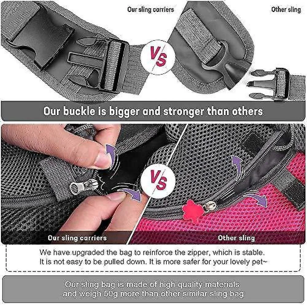 Large Reflective Pet Dog Sling Carrier Breathable Mesh Travel Safe Sling Bag Carrier For Dogs Cats