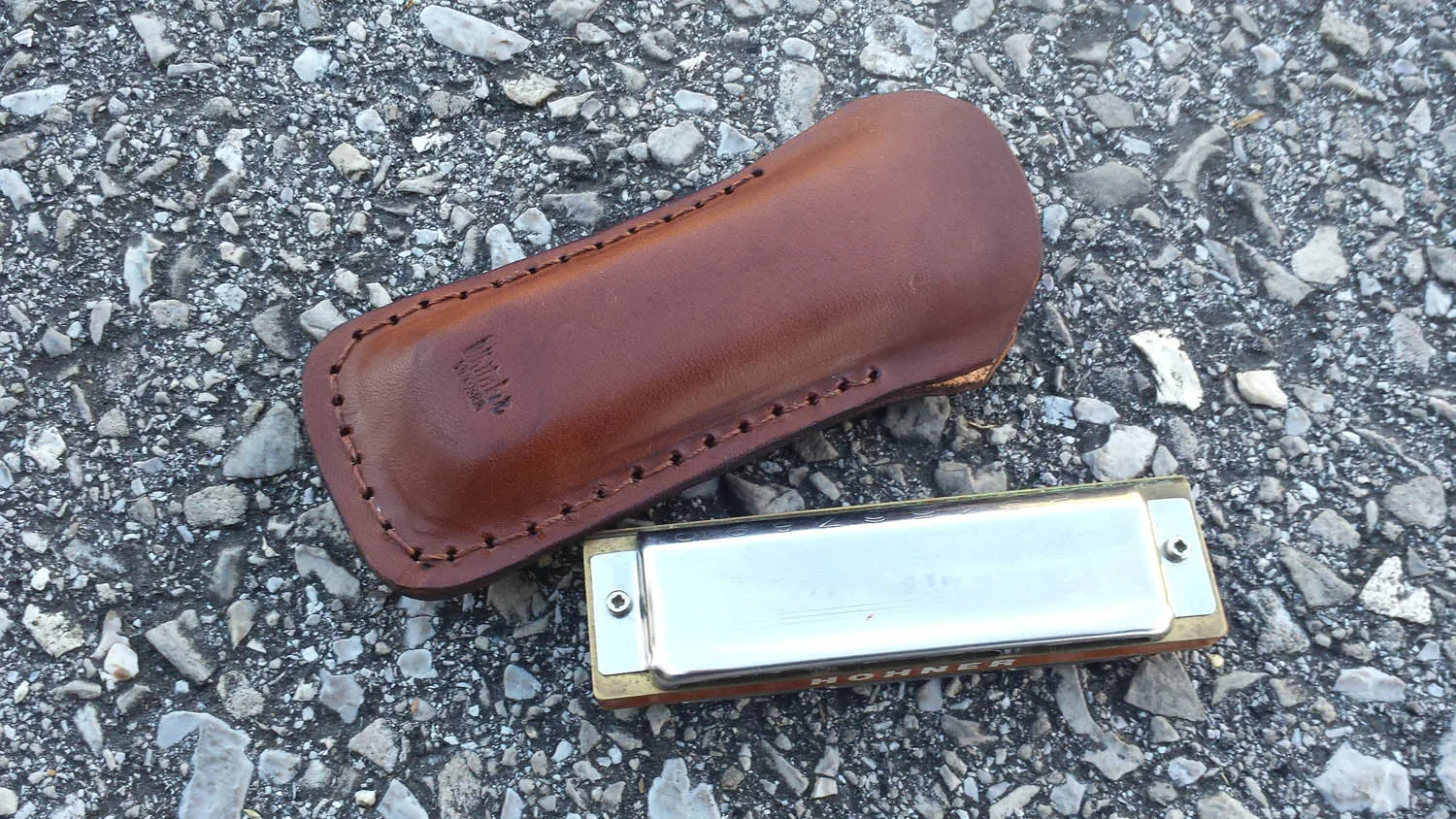 Leather Harmonica Pocket Holder