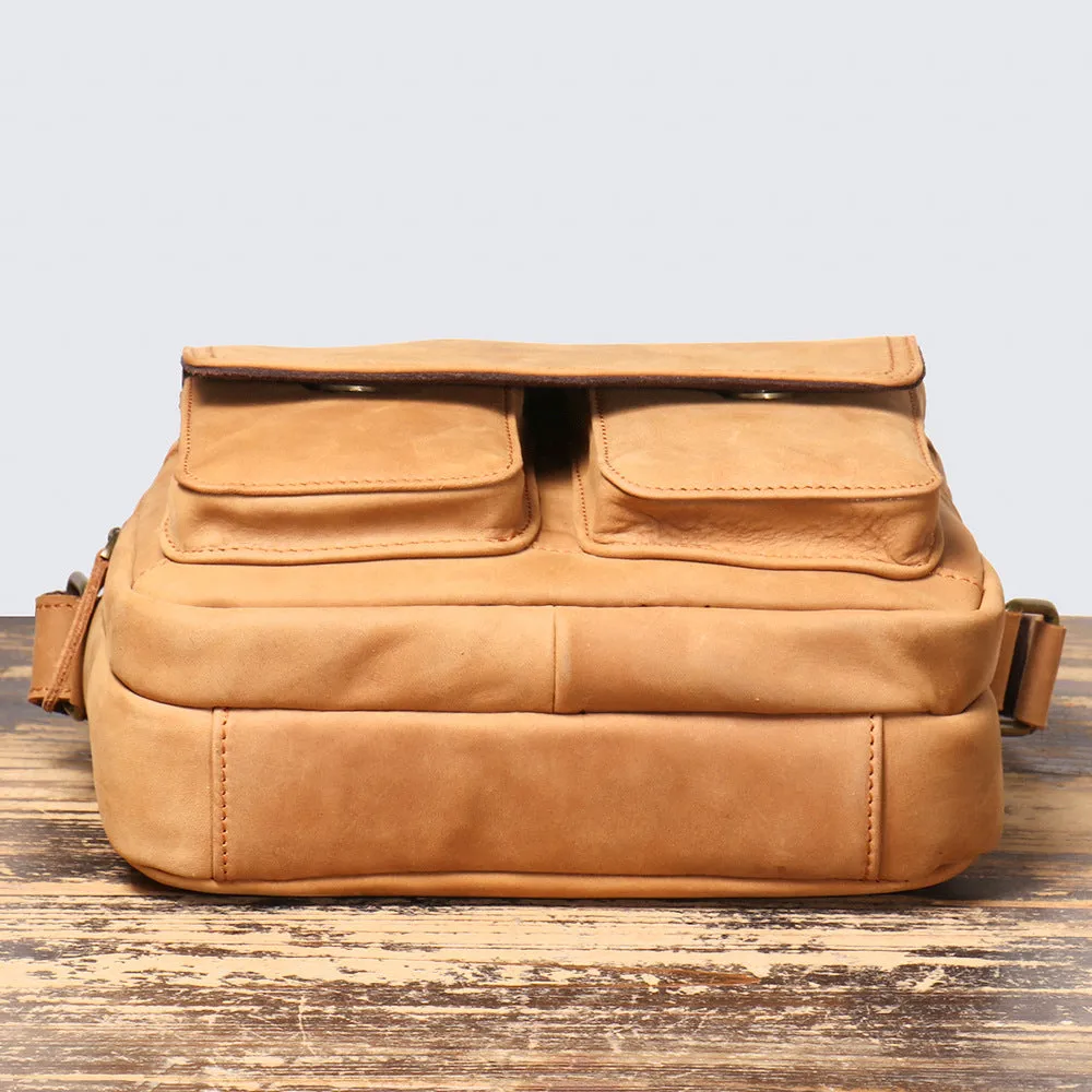 Leather Messenger Bag Mens Casual Shoulder Bag