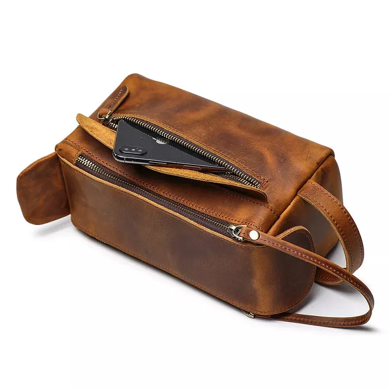 Leather Travel Toiletry Bag