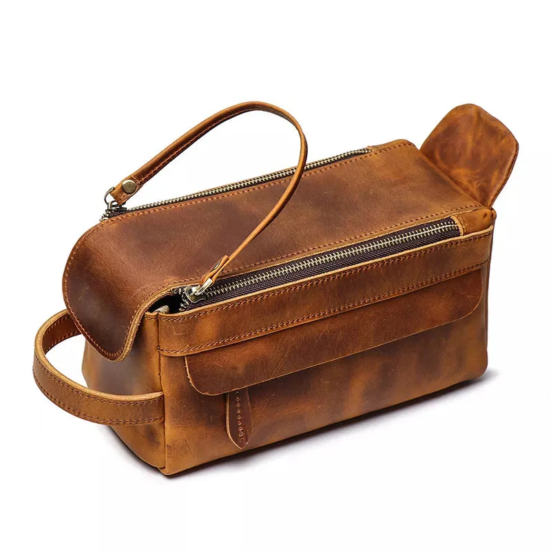 Leather Travel Toiletry Bag