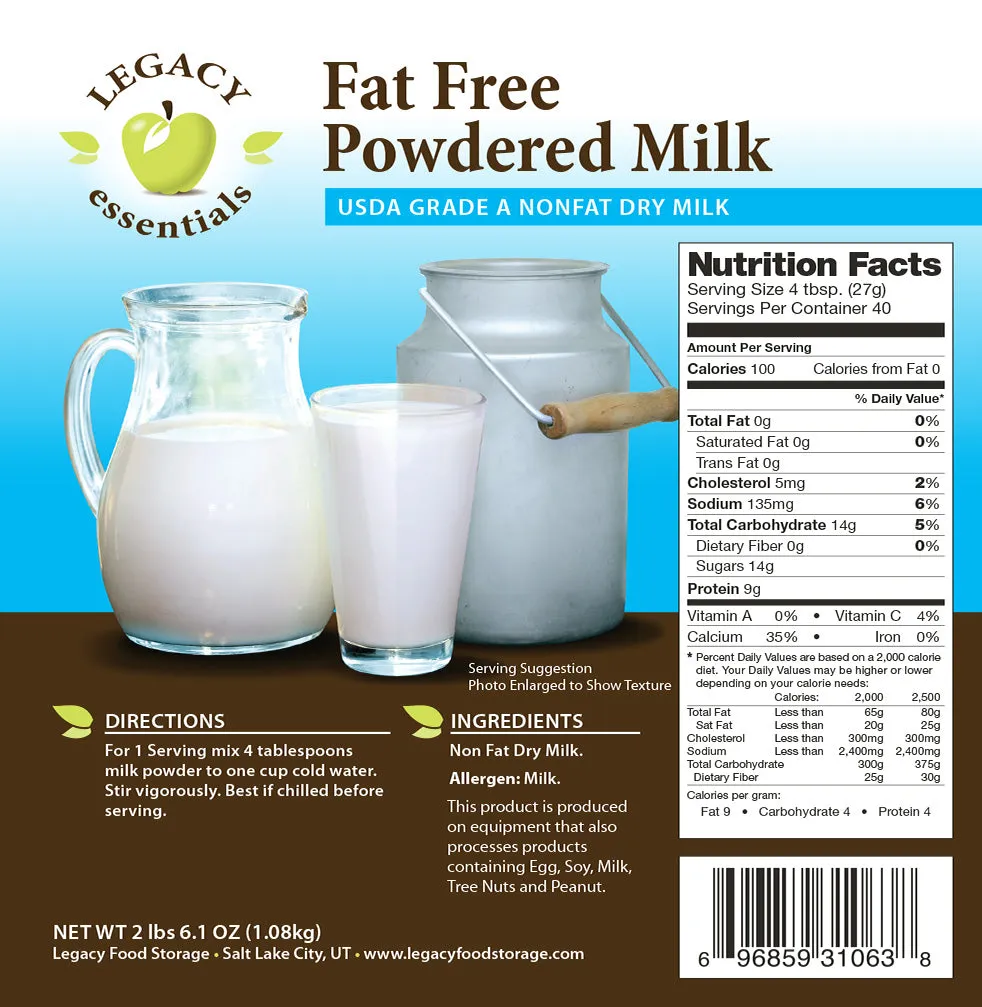 Legacy USDA Grade "A" Powdered Milk