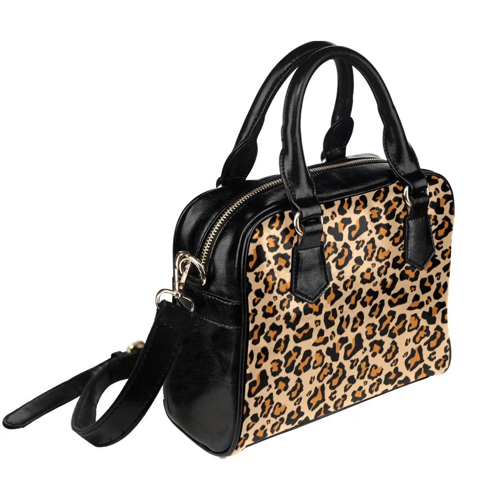 Leopard Purse, Animal Print Cheetah Pattern Cute Small Shoulder Bag High Grade PU Leather Women Designer Handbag