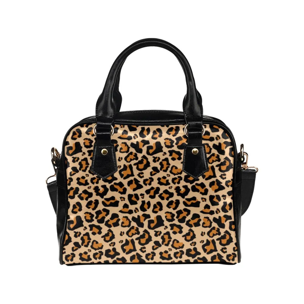 Leopard Purse, Animal Print Cheetah Pattern Cute Small Shoulder Bag High Grade PU Leather Women Designer Handbag