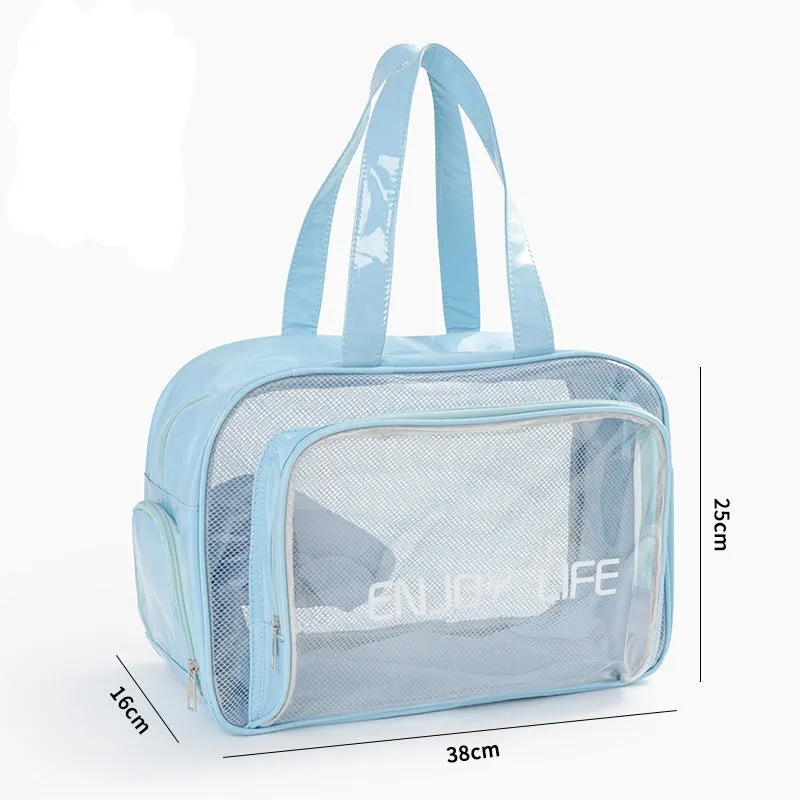 Lightweight pvc transparent swimming storage bag women's sports beach fitness toiletry bag