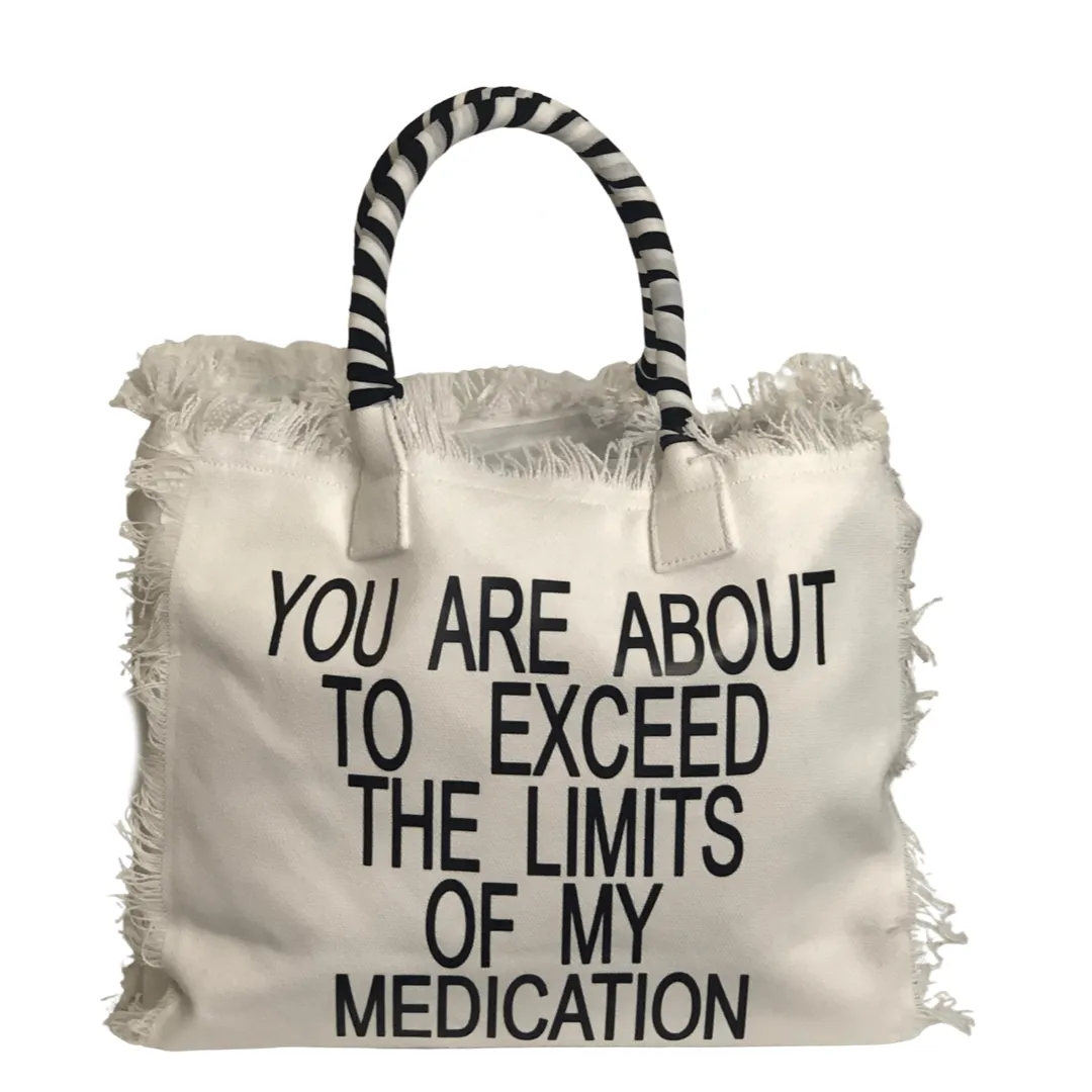 Limits Statement Shoulder Tote - White