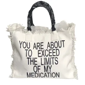 Limits Statement Shoulder Tote - White