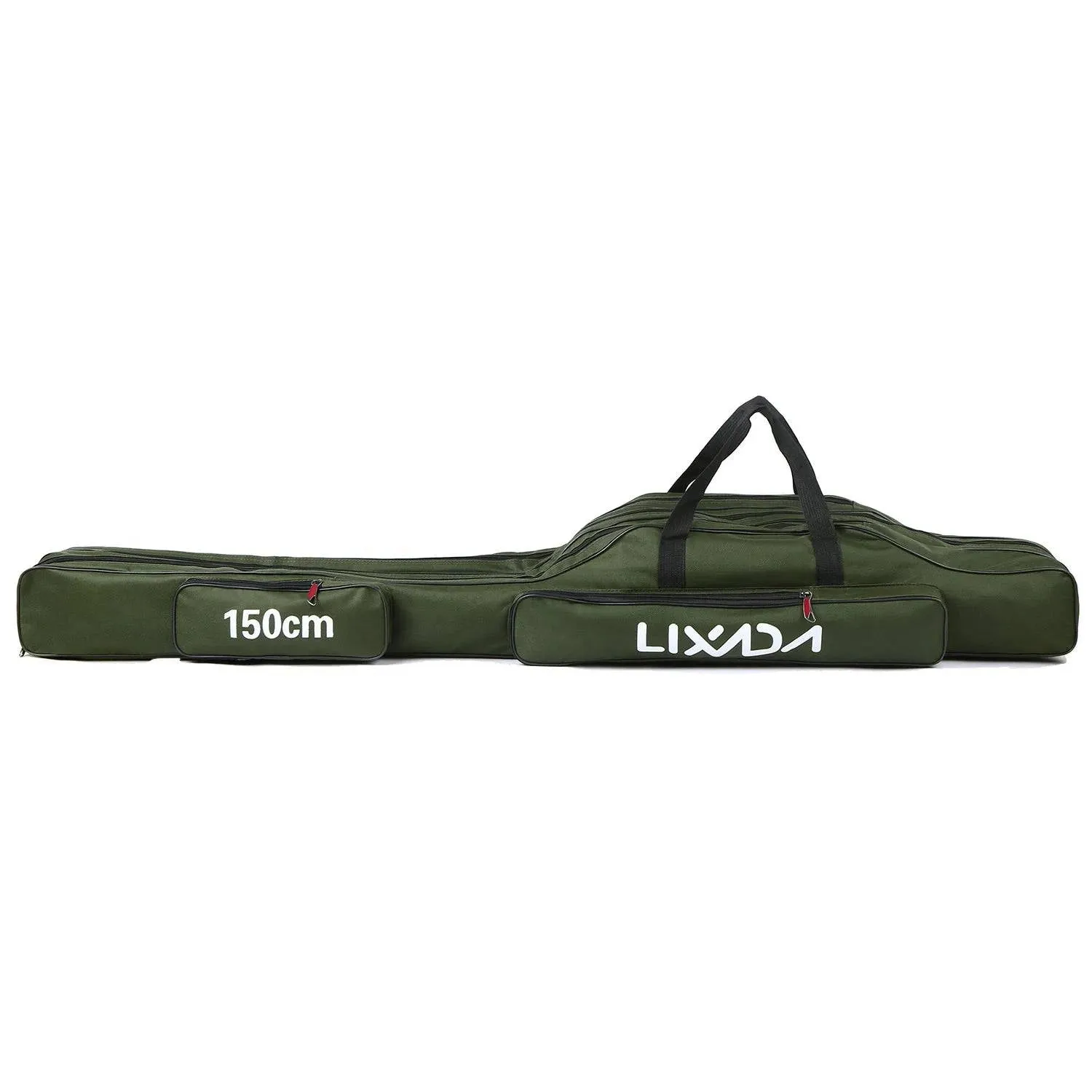 Lixada 3-Layer Portable Folding Fishing Rod Bag 90cm/120cm/150cm Fishing Tackle Case Multifunctional Fishing Rod Bags Case