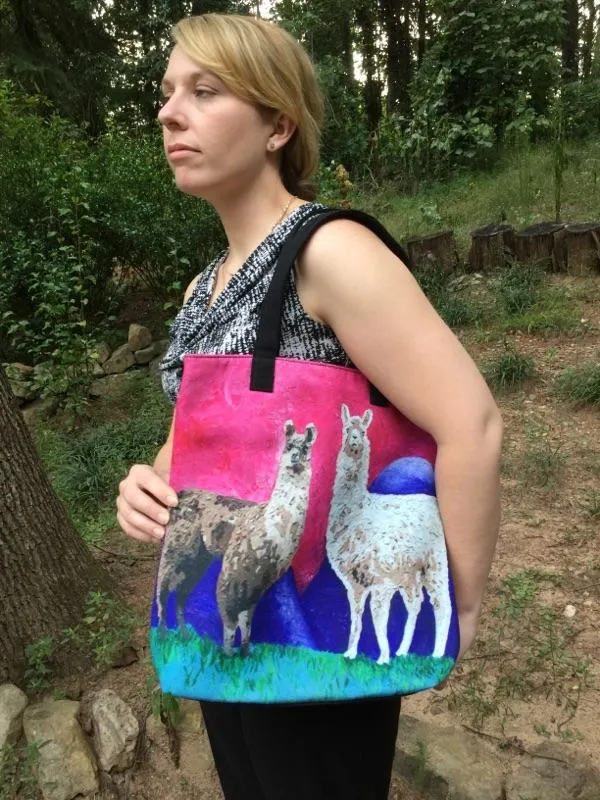 Llama Canvas Shoulder Bag - Andeans