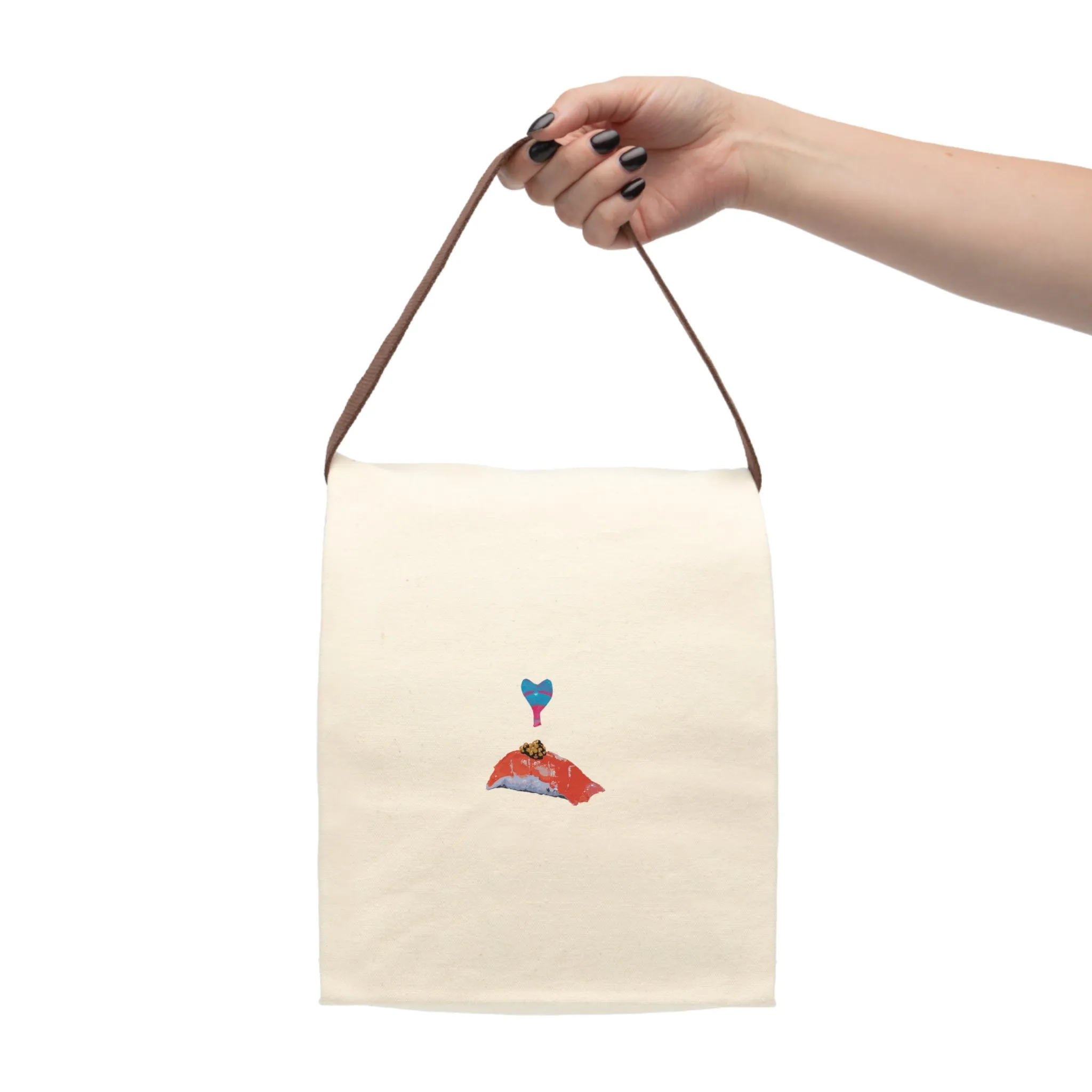 Love Sushi Canvas Lunch Bag With Strap