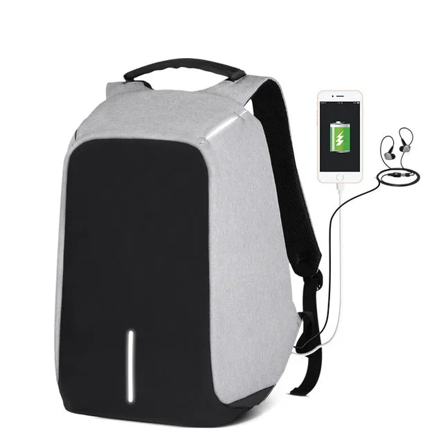 Male Laptop Backpack ; USB Charging Computer Bag for Teenagers