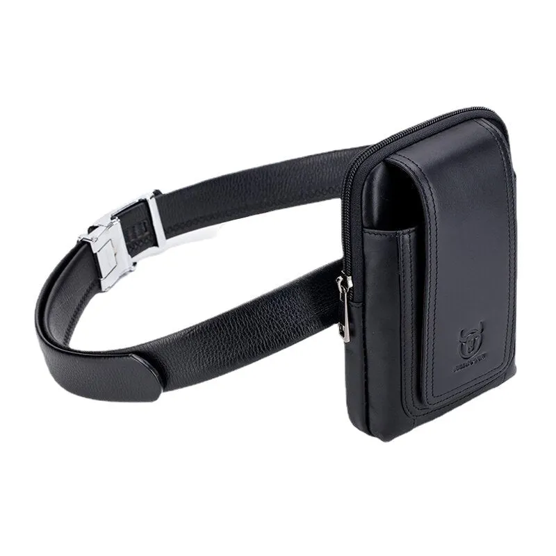 Men Vintage Genuine Waist Bag Phone Bag Belt