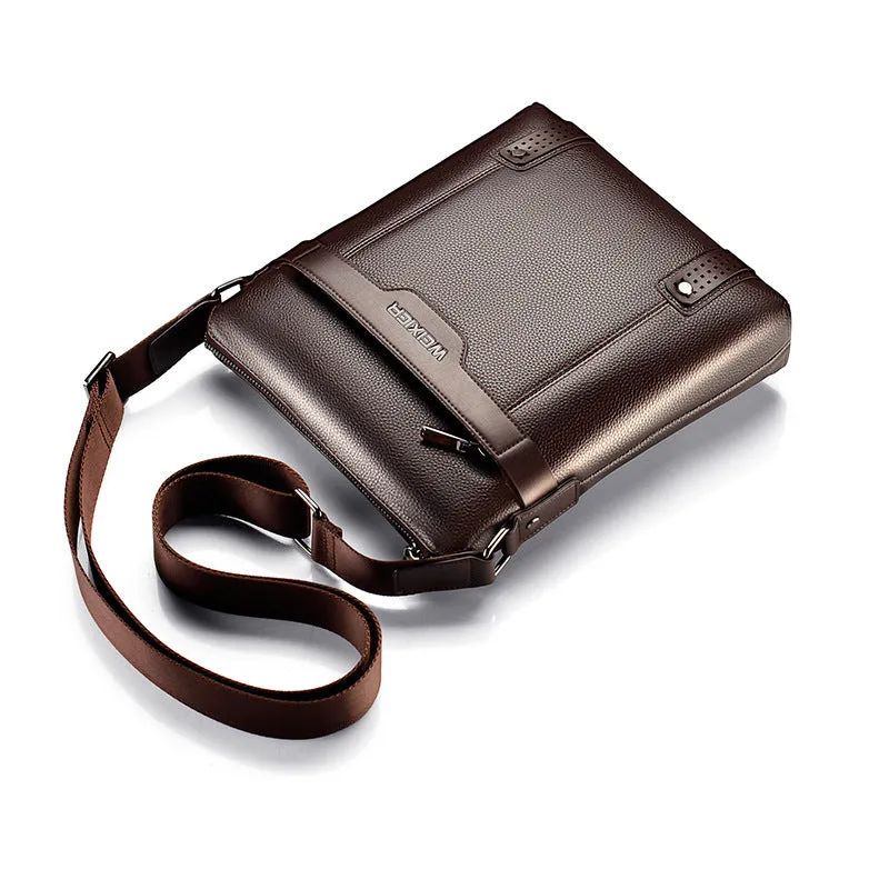 Men's Casual Shoulder Bag PU Leather Black Brown Formal Social