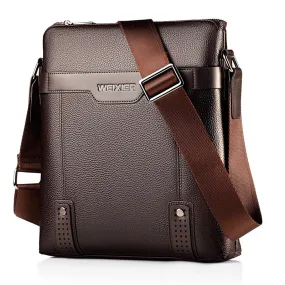 Men's Casual Shoulder Bag PU Leather Black Brown Formal Social