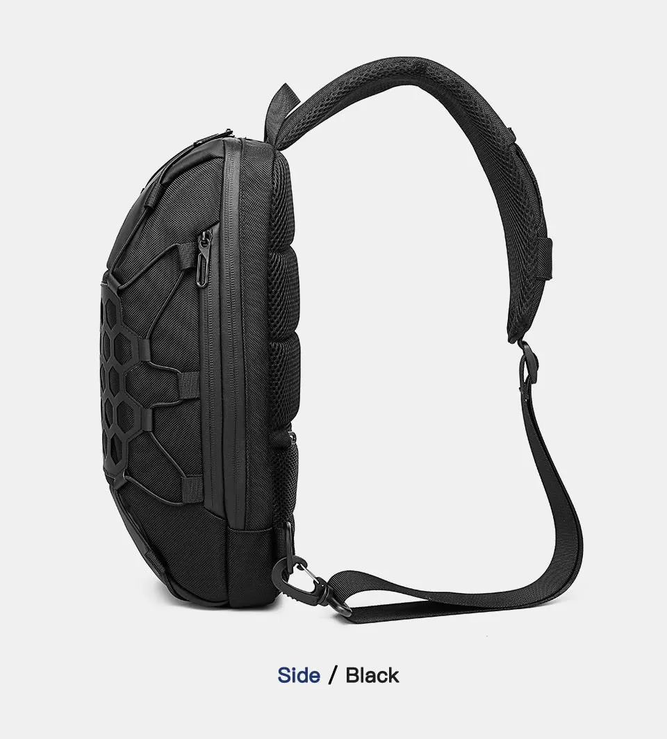 Men's Chest USB Charge Sling Bag