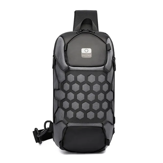 Men's Chest USB Charge Sling Bag