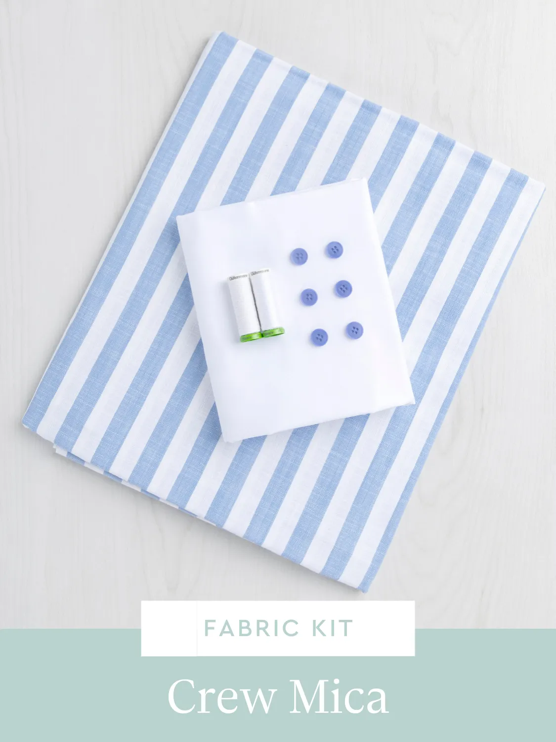 Mica Dress Kit | Cornflower Blue Yarn Dyed Herringbone Striped Cotton