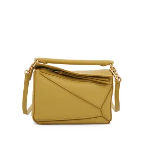 Mini Puzzle Bag in Classic Calfskin in Bright Ochre