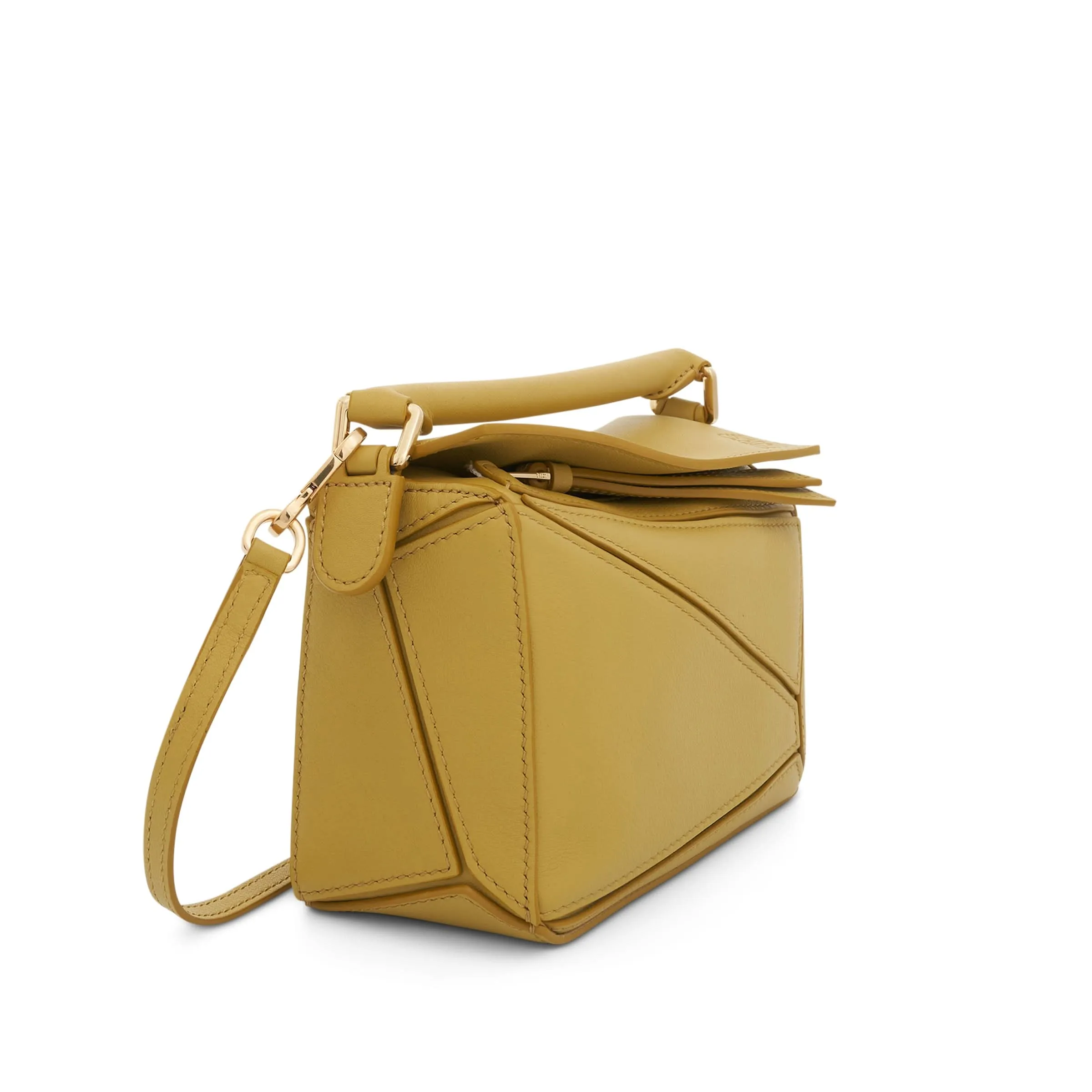 Mini Puzzle Bag in Classic Calfskin in Bright Ochre