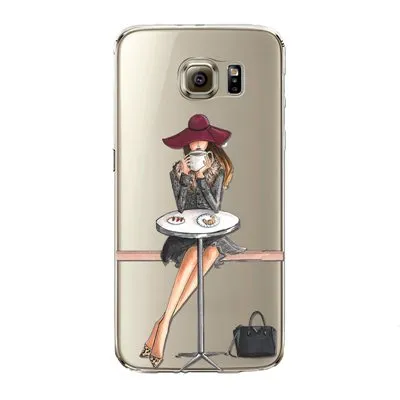 Modern Fashion Shopping Girls Patterns Soft TPU Back Cases Cover for Samsung Galaxy S6 S6 edge S6 edge plus Phone Cases fundas