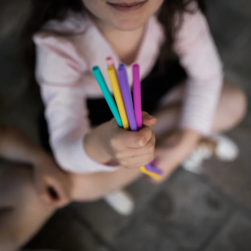 MontiiCo Reusable Silicone Straws - Pink