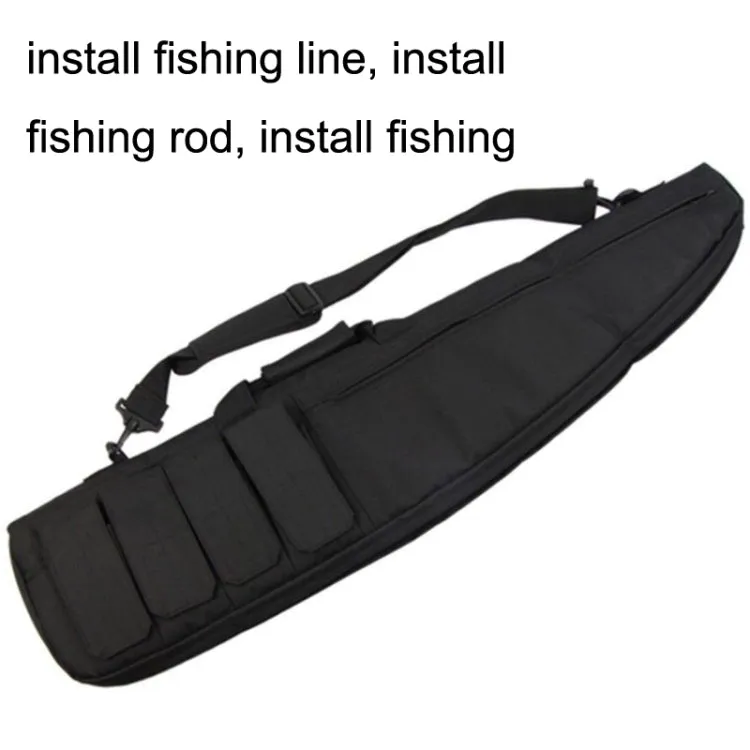 Multifunctional Oblique Egg Cotton One-shoulder Fishing Tackle Bag, Size: 96x23cm(Black)