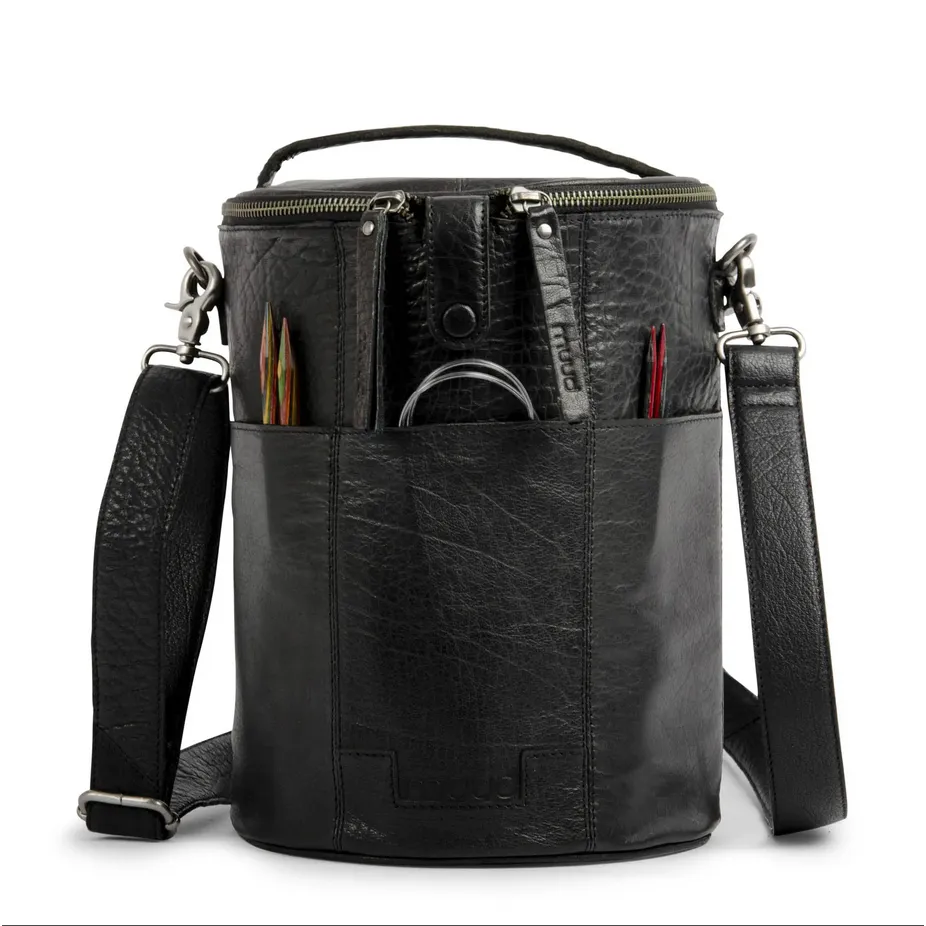 Muud ~ Saturn Leather Project Bag Black