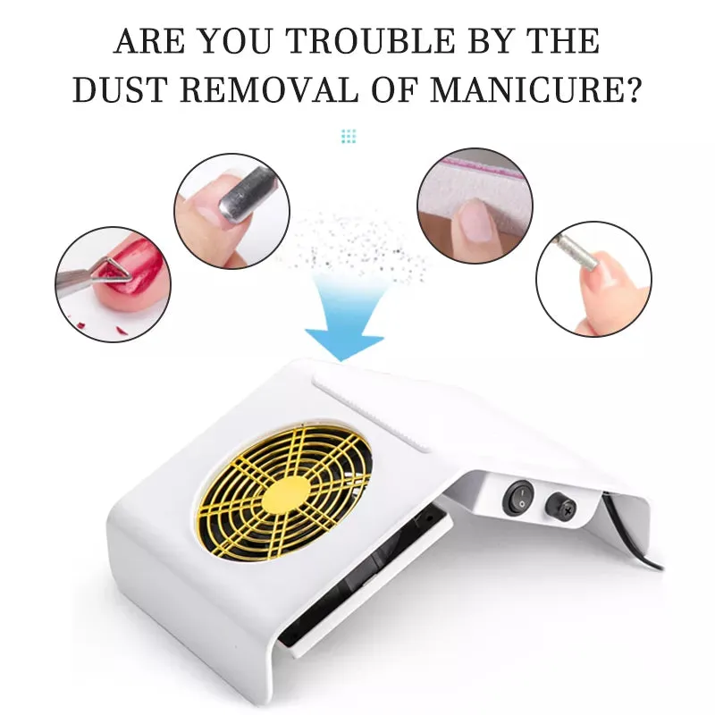 Nail Dust Collector Fan Vacuum Cleaner Manicure Machine Strong Suction Powerful Nail Art Tool Nail Vacuum Cleaner for Manicure