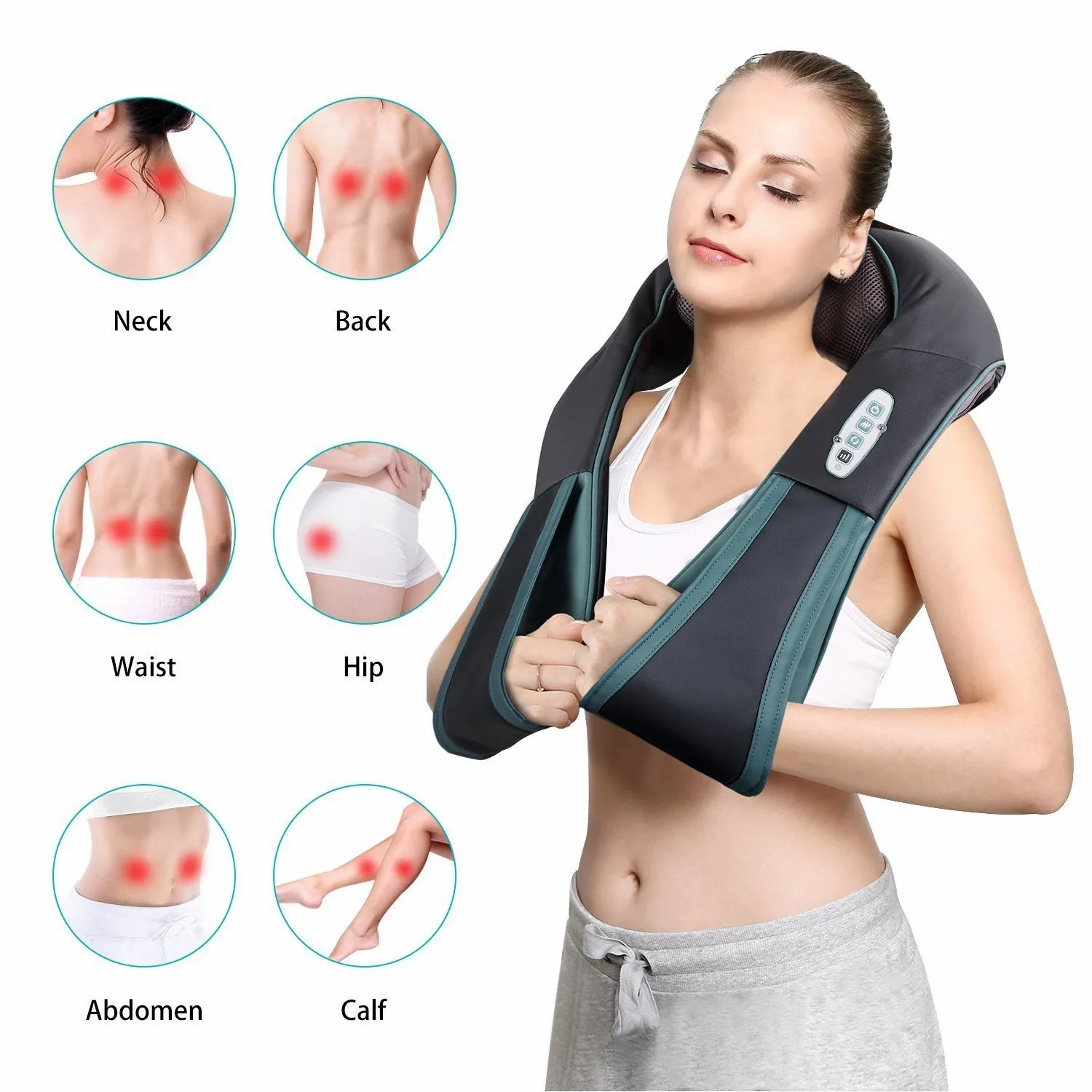 Naipo Shiatsu Neck Shoulder Massager Cordless Back Massager with Heat