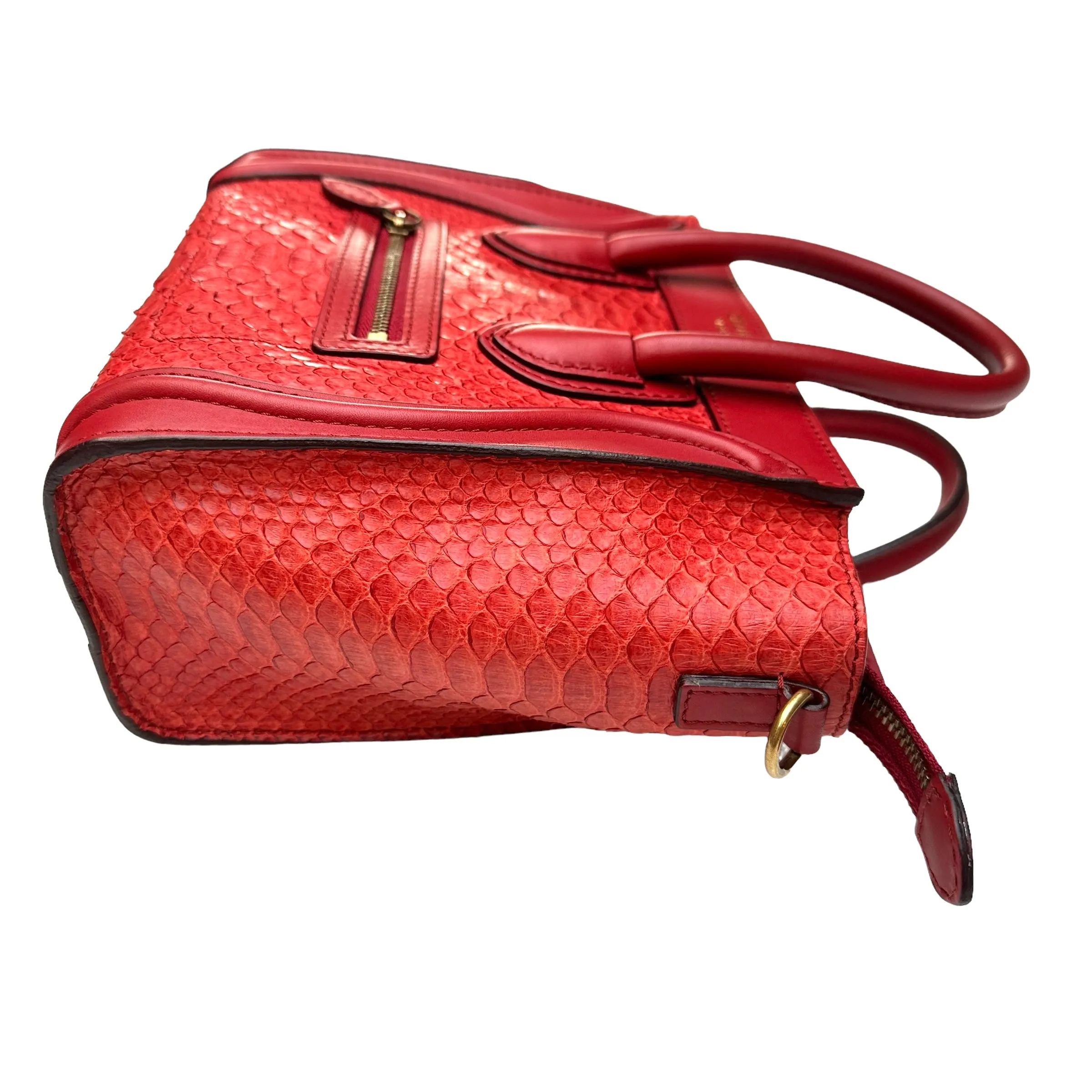 Nano Red Python Luggage Bag