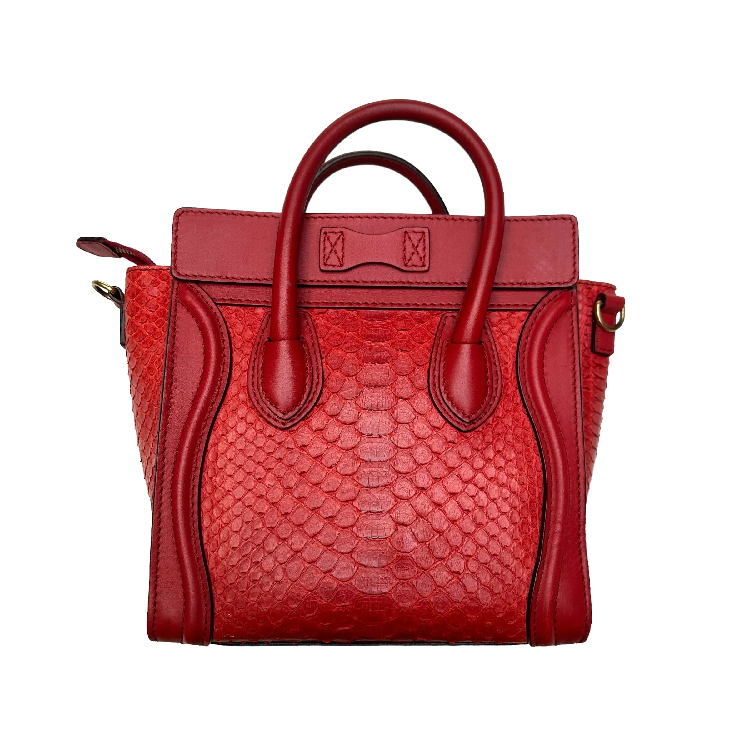 Nano Red Python Luggage Bag