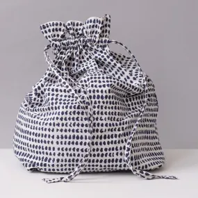 Navy Dot Travel Laundry Bag