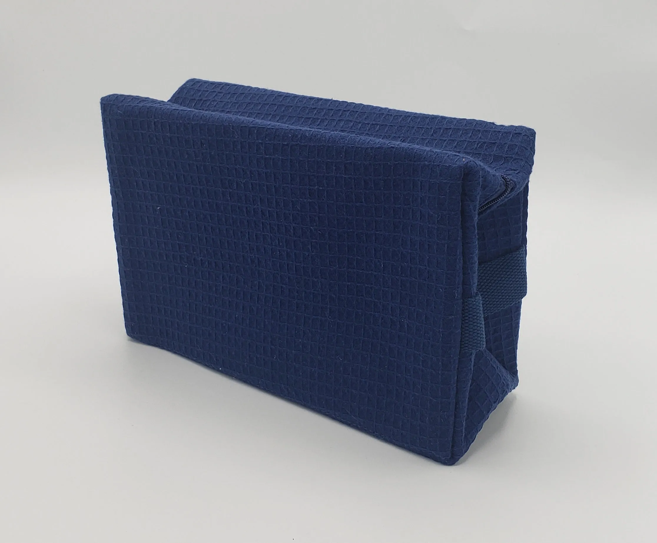 Navy Waffle Toiletry Bag