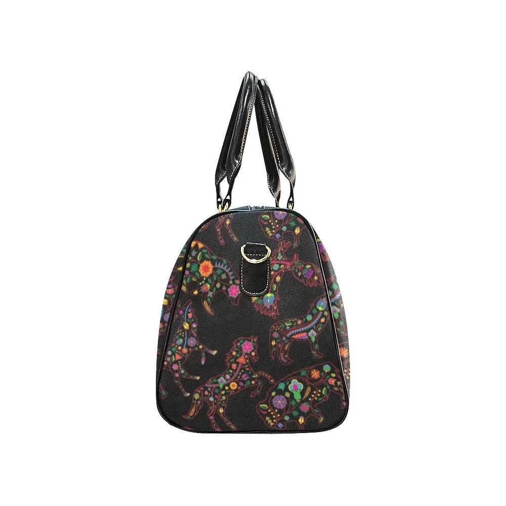 Neon Floral Animals Waterproof Travel Bag