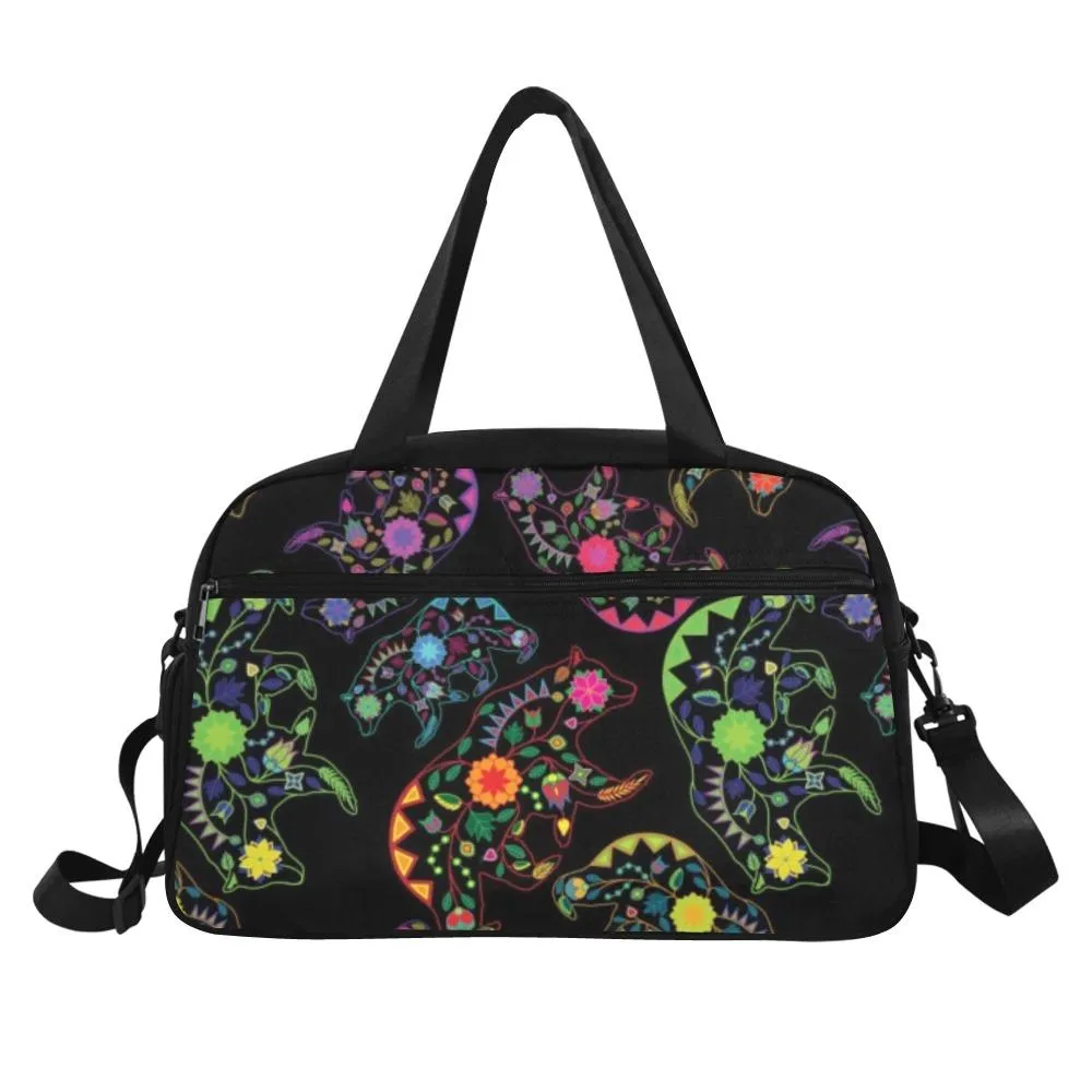 Neon Floral Bears Weekend Travel Bag