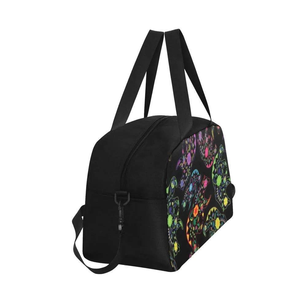 Neon Floral Bears Weekend Travel Bag