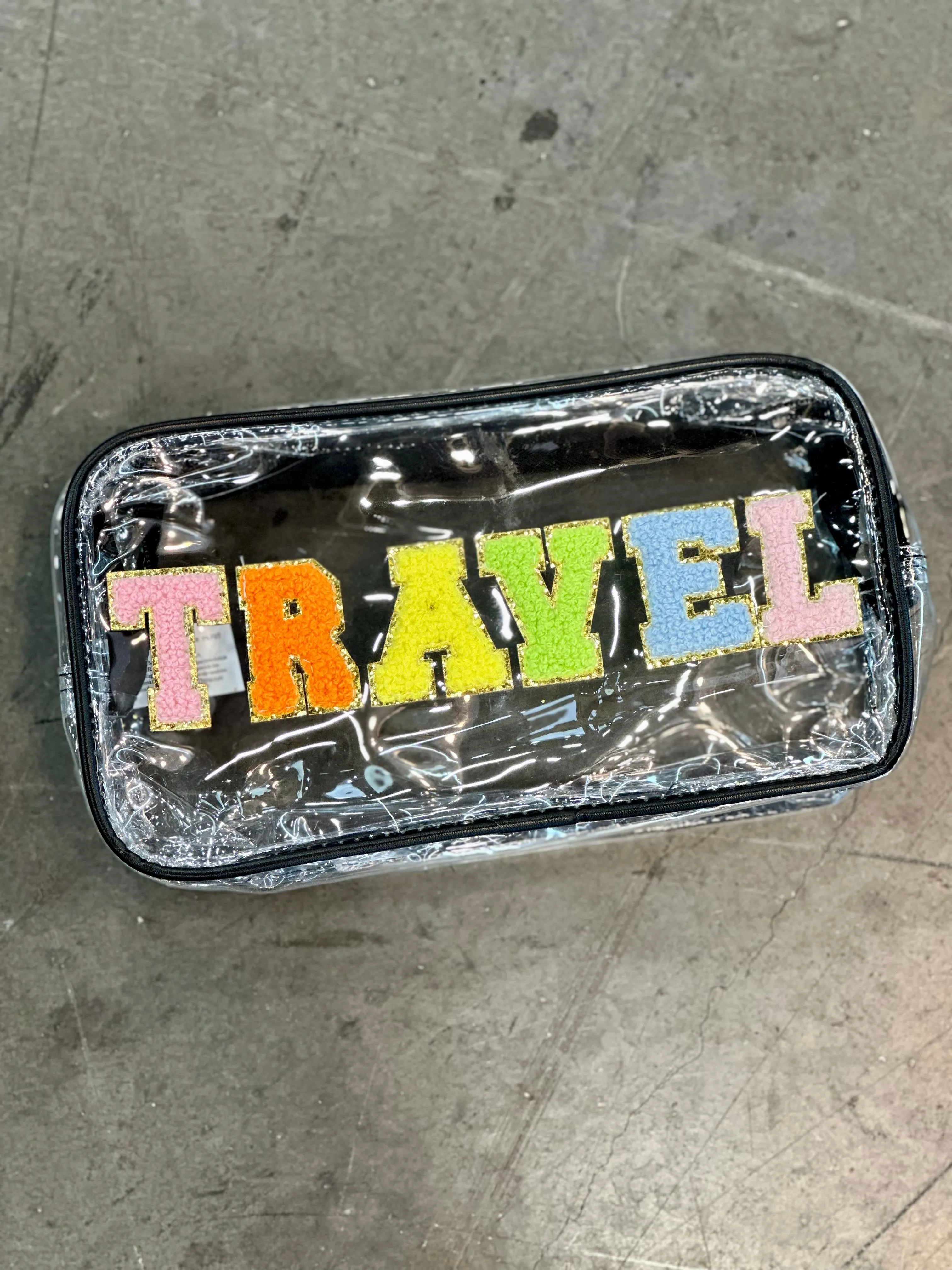 NEW!! “Travel” Clear Bag in Black