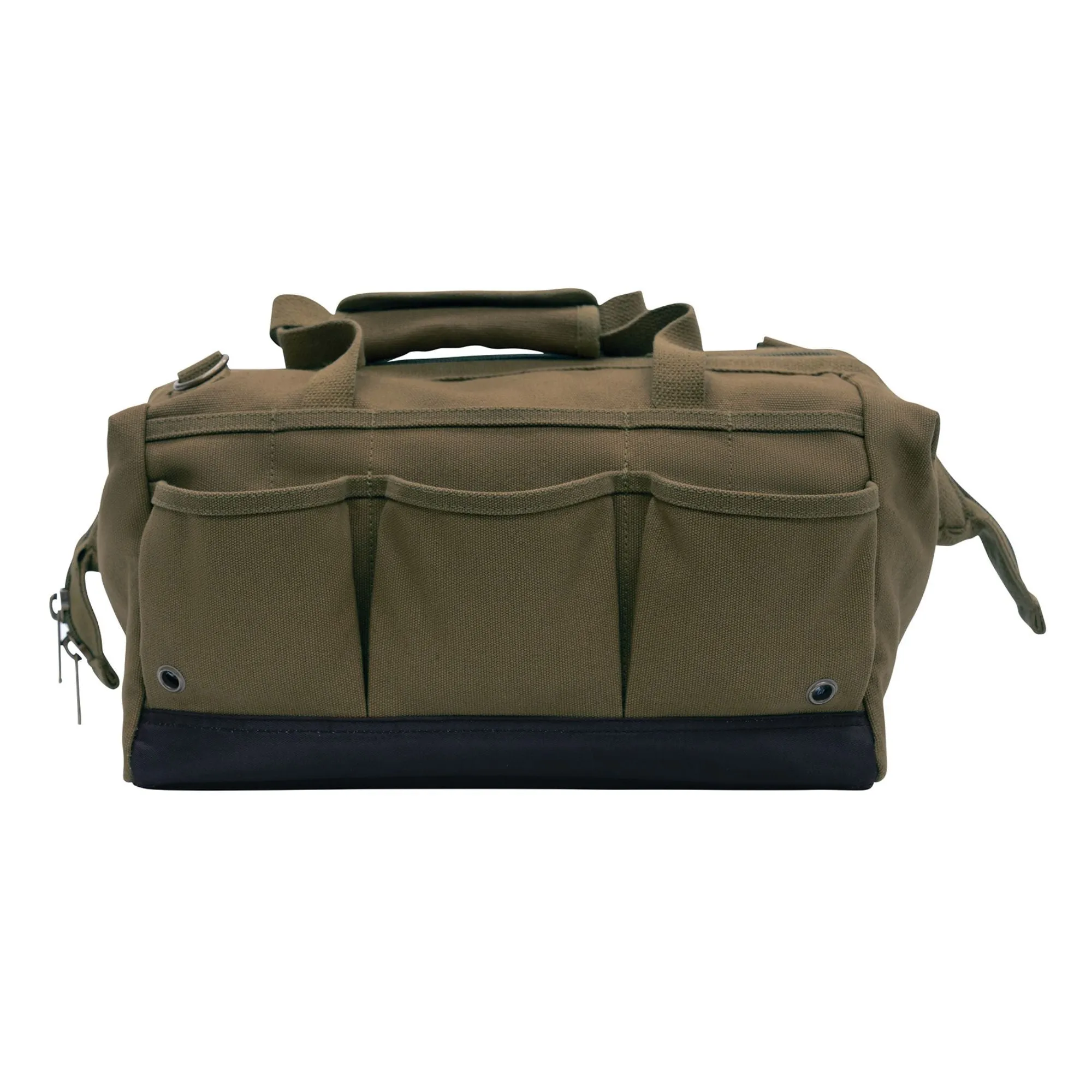 Olive Drab Renovator Tool Bag – 26 Tool Pocket Organizer – Heavy-Duty Canvas