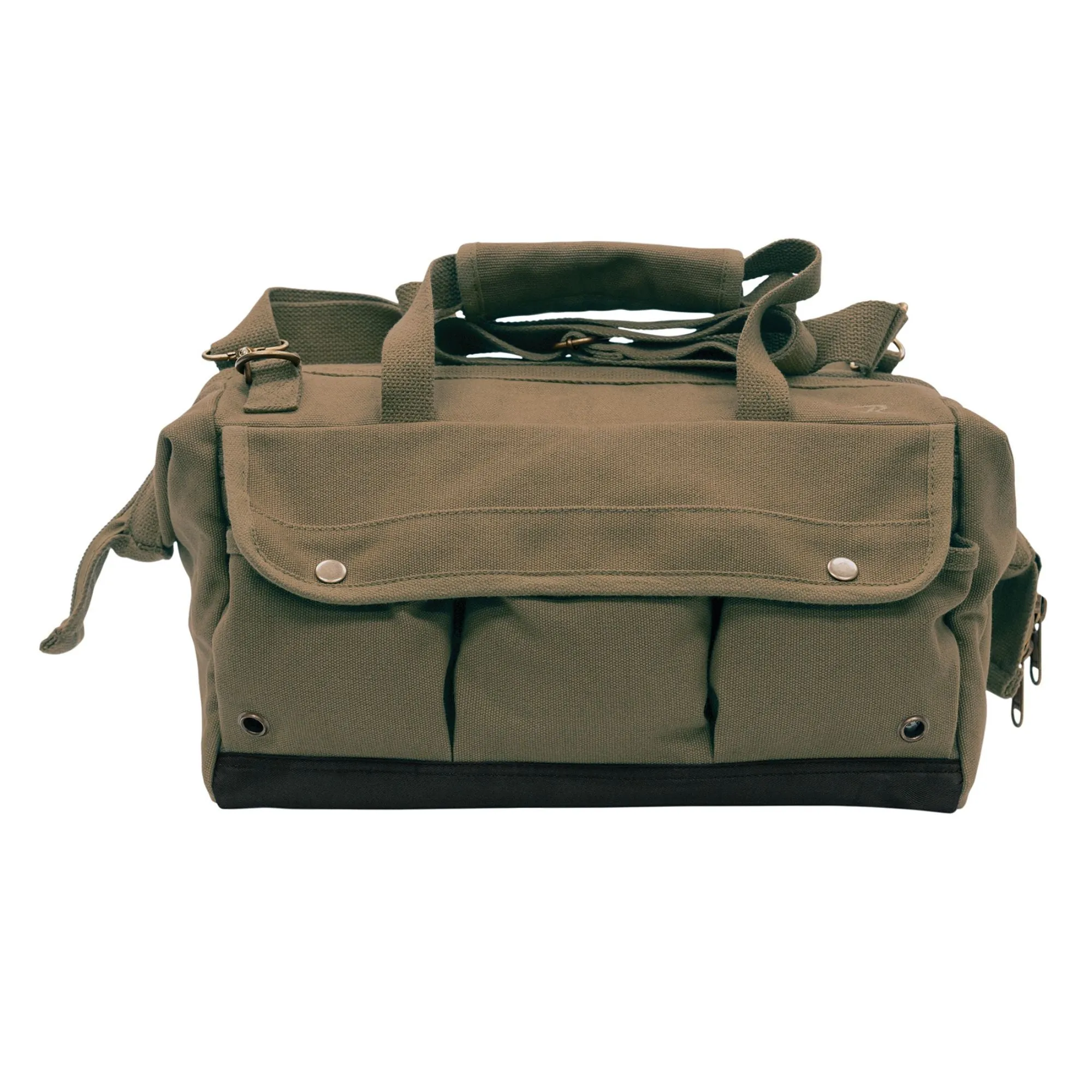 Olive Drab Renovator Tool Bag – 26 Tool Pocket Organizer – Heavy-Duty Canvas