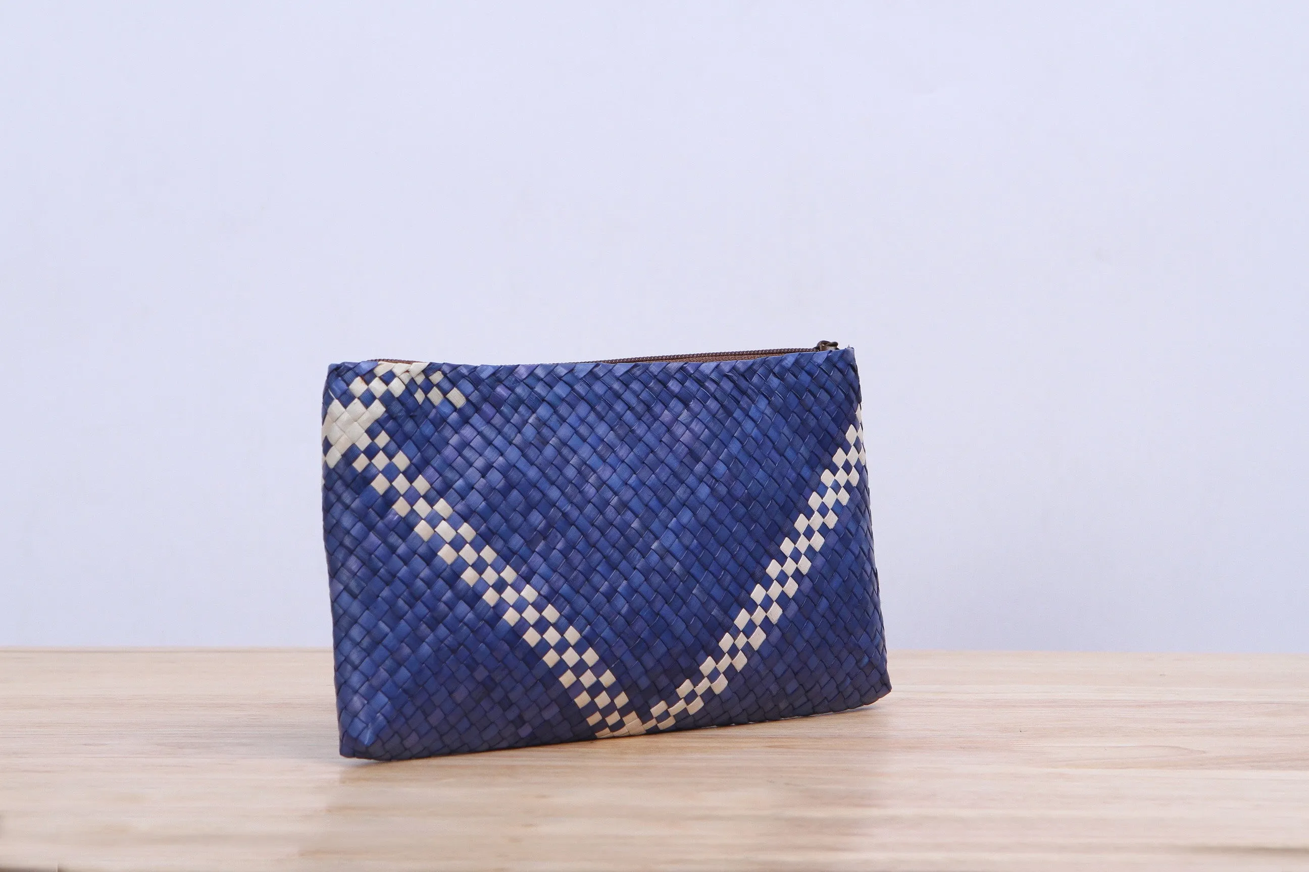 Pandan small wicker bag (Blue)